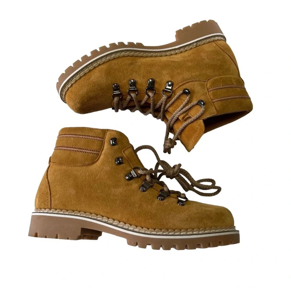 La Montelliana 1965 Alce Suede Hiking Boots Italy Lug Sole Size 37 US 7 NWOB